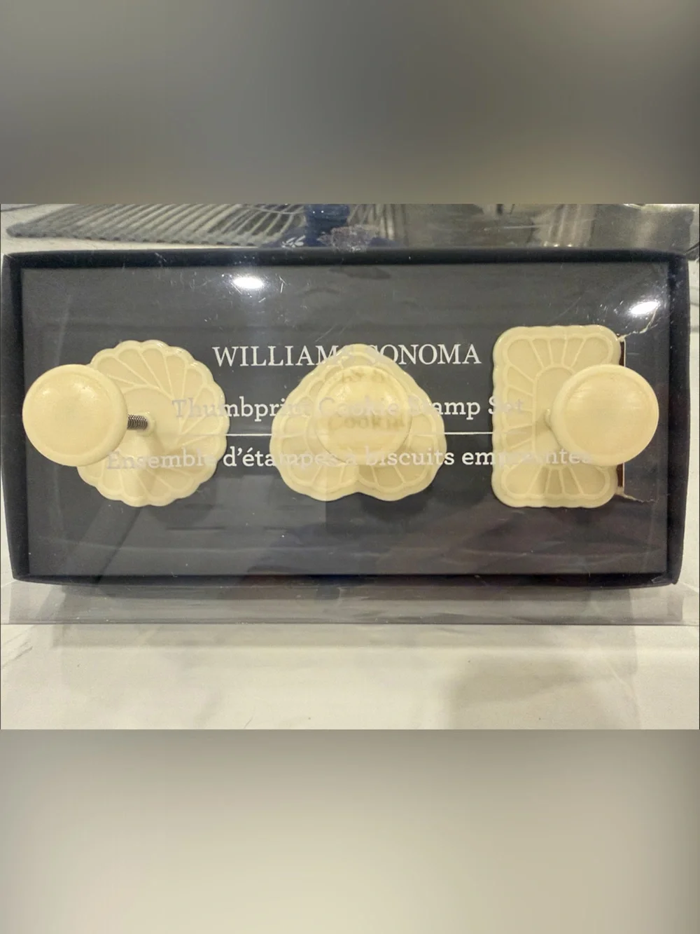 William Sonoma Thumbprint Cookie Stamp Set -buttery cookie fill w/jam or ganache